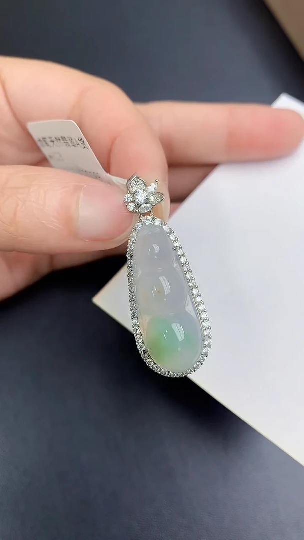 颈饰银S925镶嵌翡翠 天然缅甸A货百元以上9元证书费自理