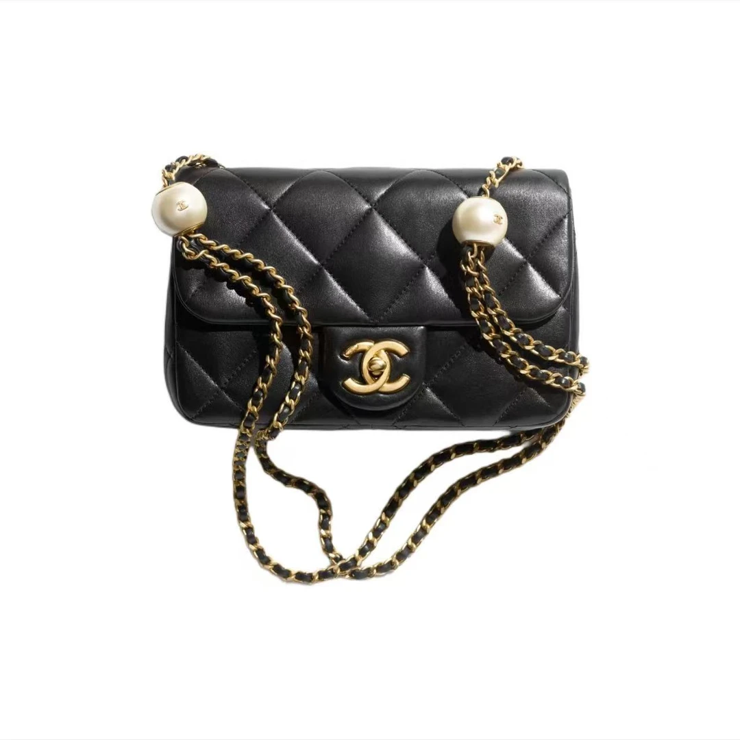 99新 Chanel/香奈儿 安洁利严选口盖包/BK0130200 斜挎包