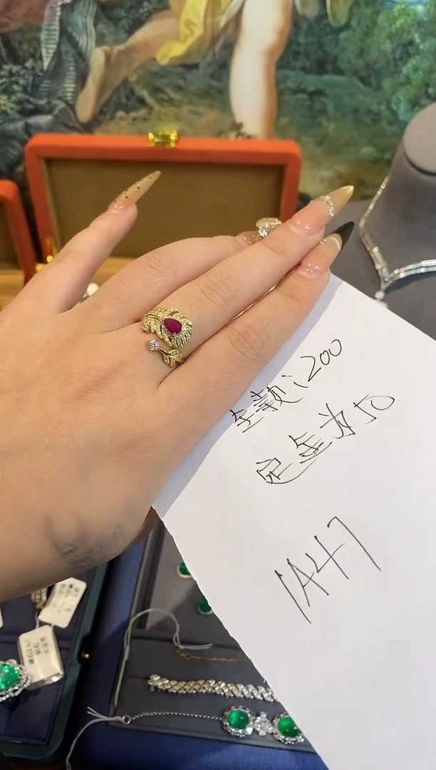 戒指蓝宝石银S925镶嵌楚楚珠宝中古甄选不退换