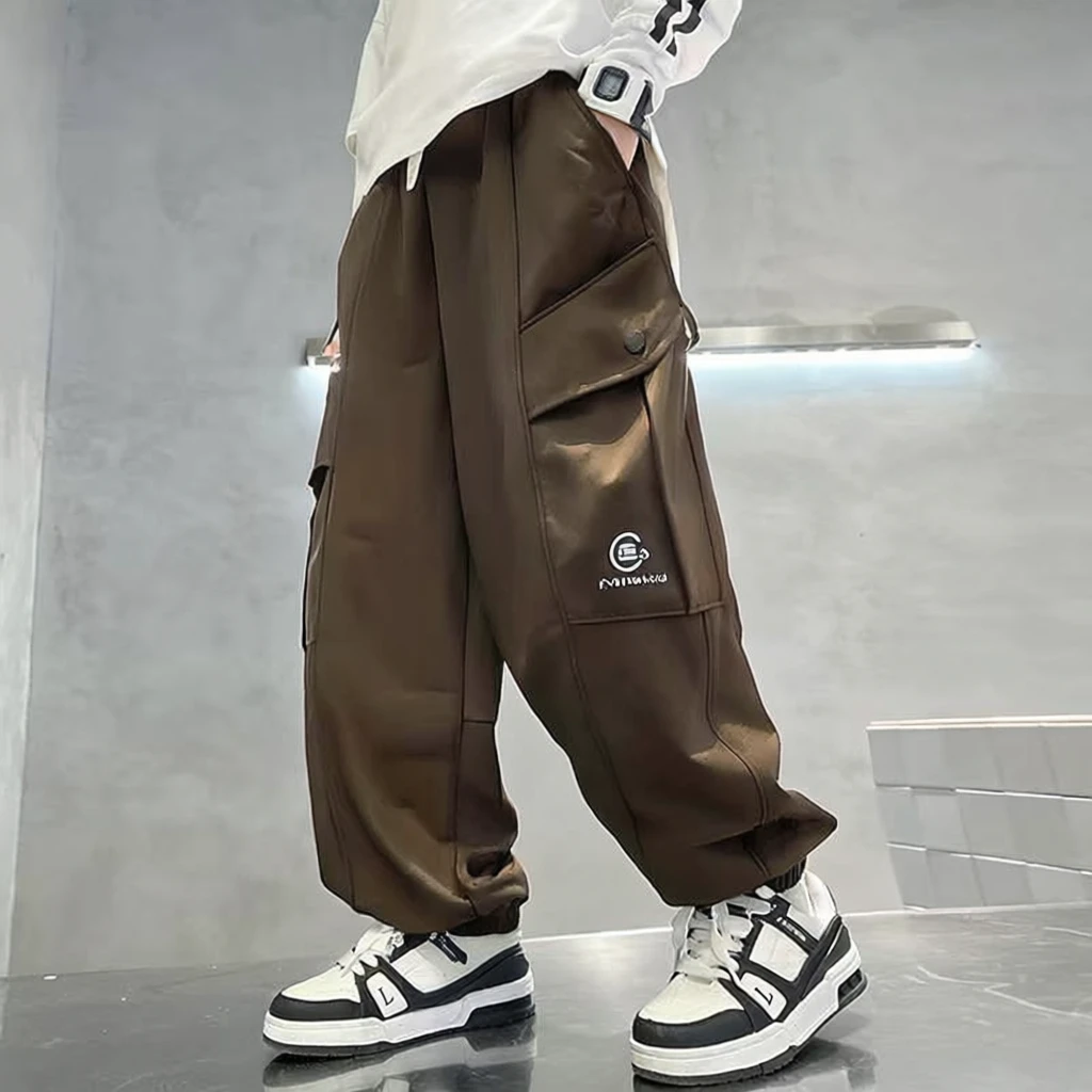 儿童冬季加绒加厚工装裤25363