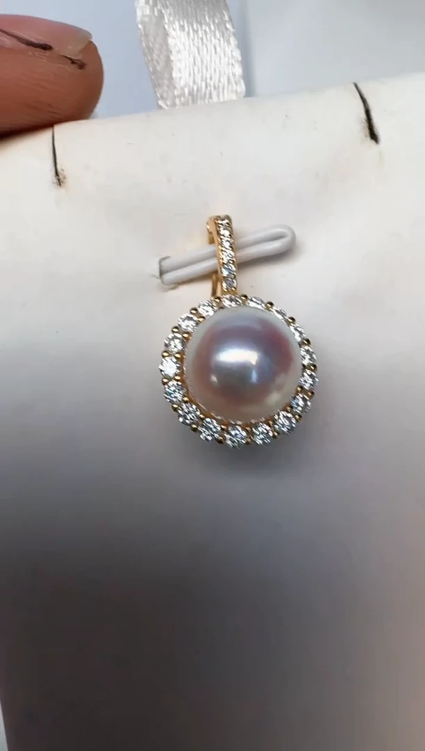 海水珍珠银S925镶嵌颈饰吊坠