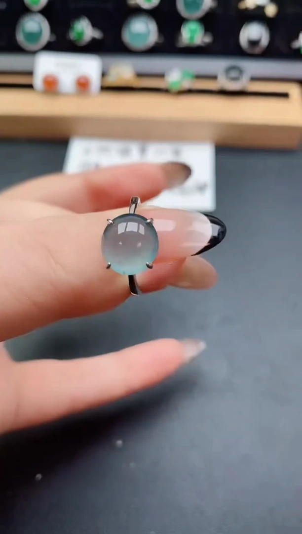 银S925镶嵌戒指翡翠50