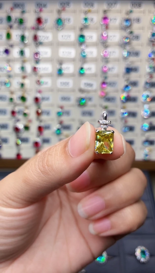 无925银无品牌 925银 轻奢女神款金丝雀黄色系