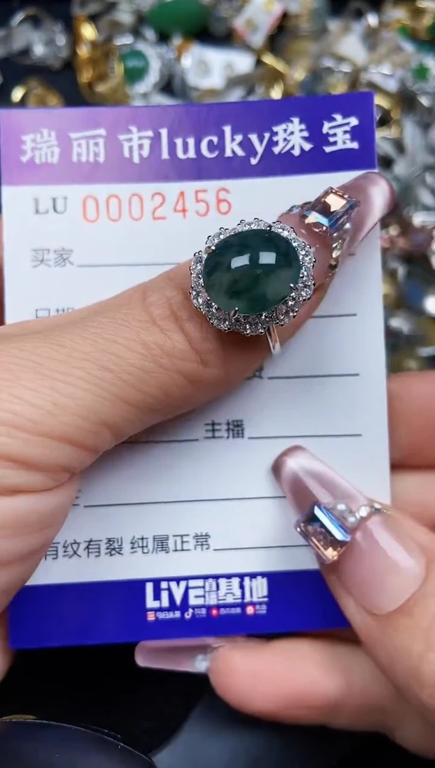 翡翠银S925镶嵌颈饰2456