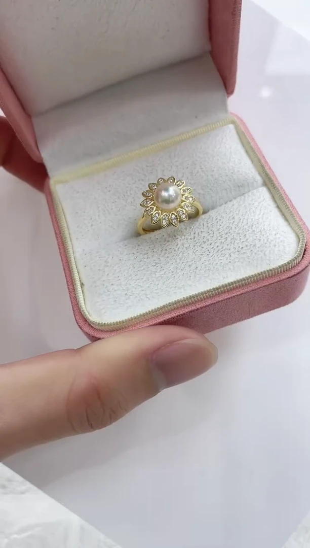 【闪购商品】海水珍珠戒指银S925镶嵌海水珍珠戒指