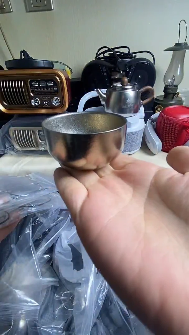 纯钛原色小茶碗一个