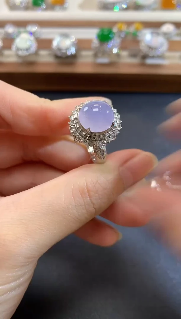 18K金镶嵌戒指翡翠A62