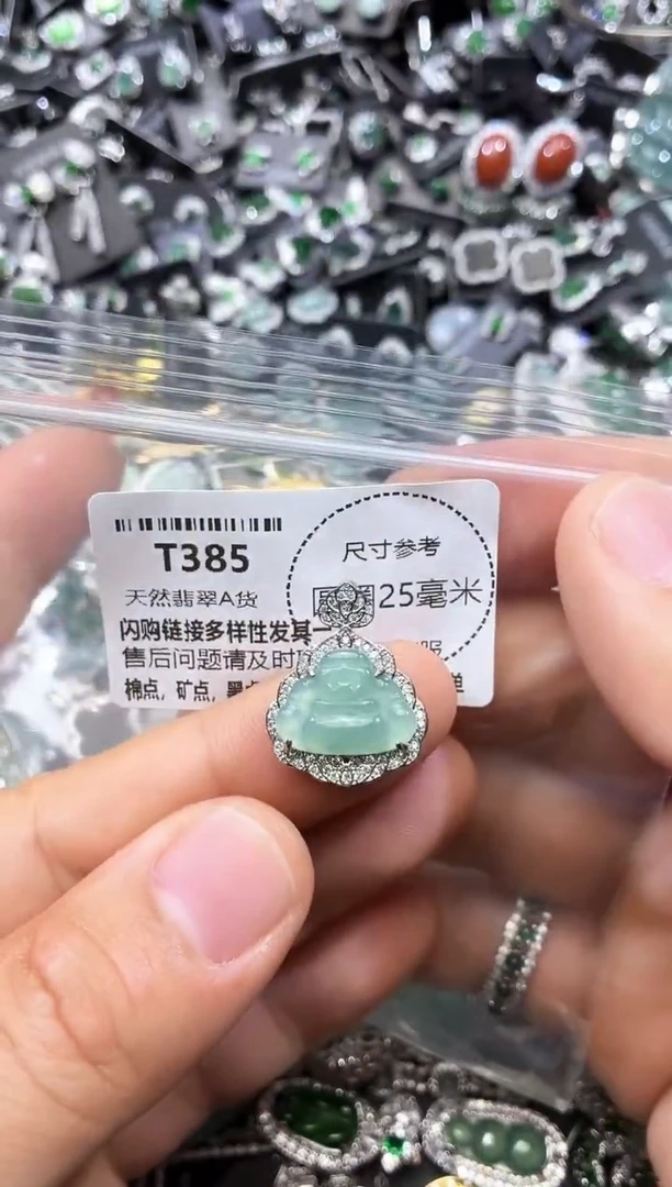 翡翠未镶嵌颈饰T385吊坠