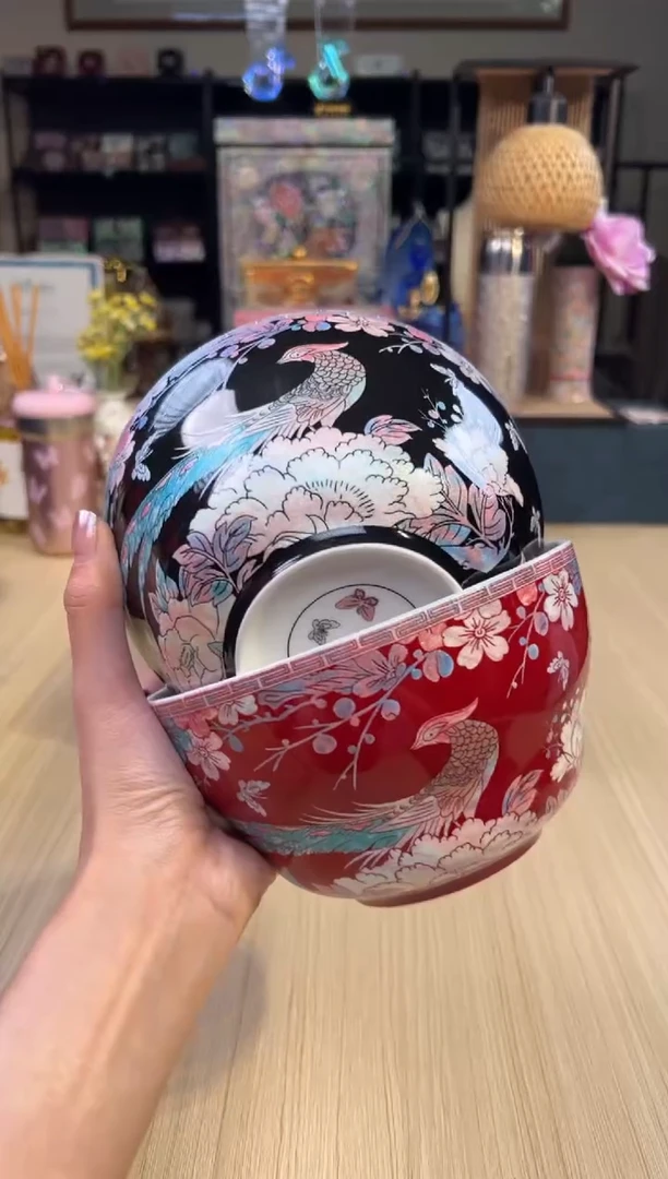 86灵羽和鸣面碗套二（红色+黑色）