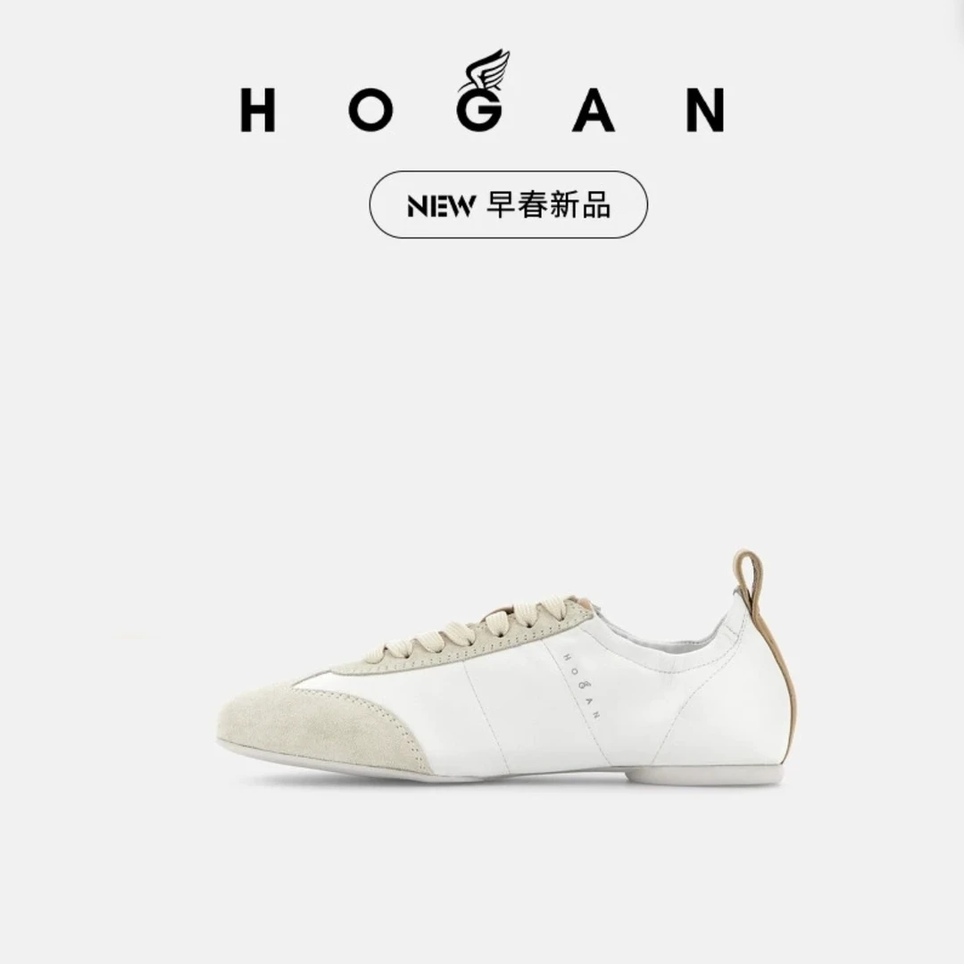 HOGAN女鞋2025早春新品H684系列运动休闲鞋平底鞋简约舒适系带鞋