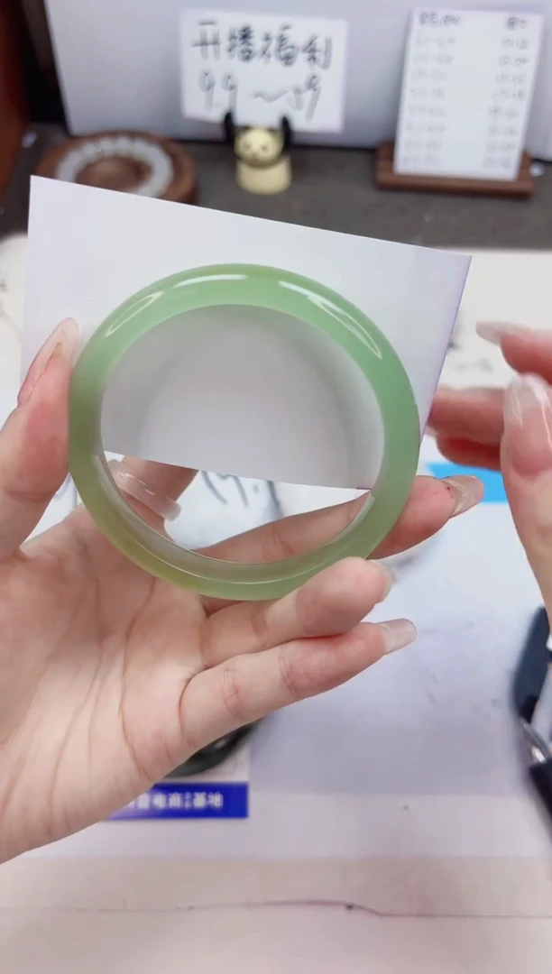 石英质玉手镯未镶嵌49-东陵玉-圈口60.3