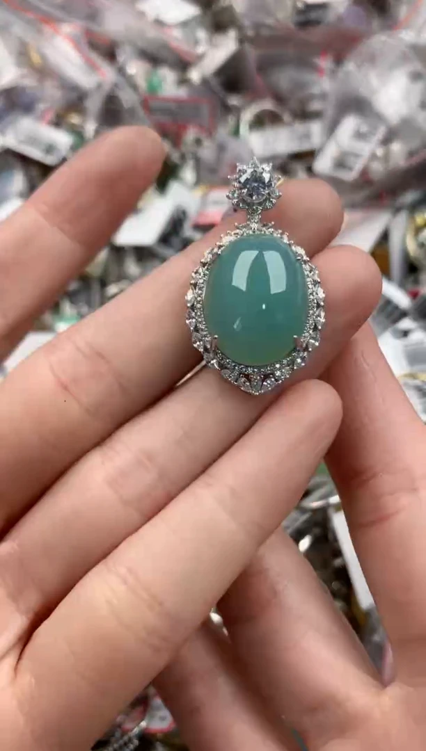 银S925镶嵌戒指翡翠555   4