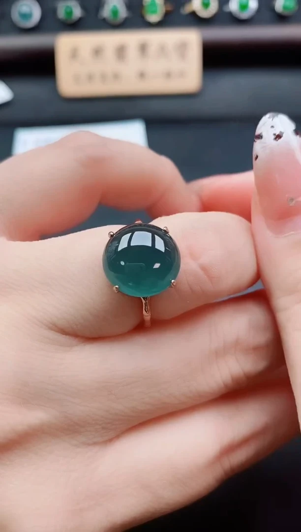 银S925镶嵌戒指翡翠1