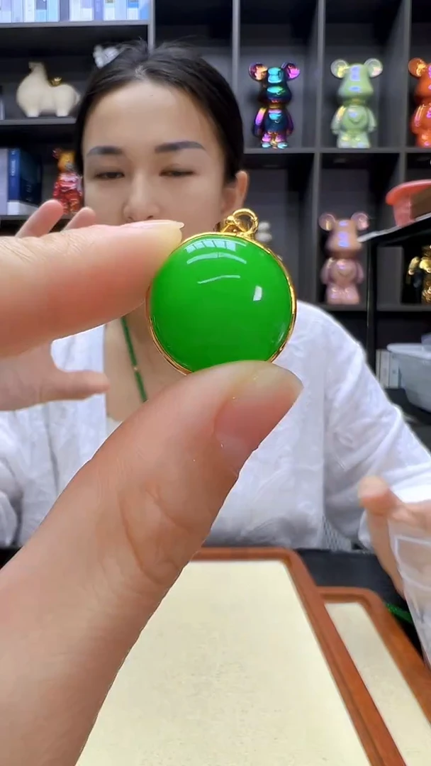 颈饰14K金镶嵌翡翠丹丹diy劲饰