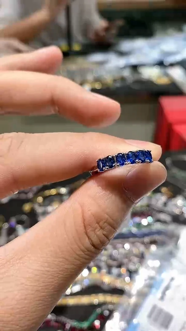 【闪购商品】蓝宝石戒指银S925镶嵌戒指
