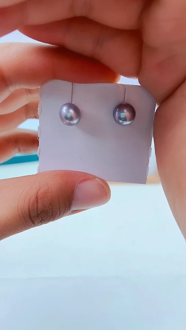 银S925镶嵌海水珍珠耳饰101/真多麻耳钉