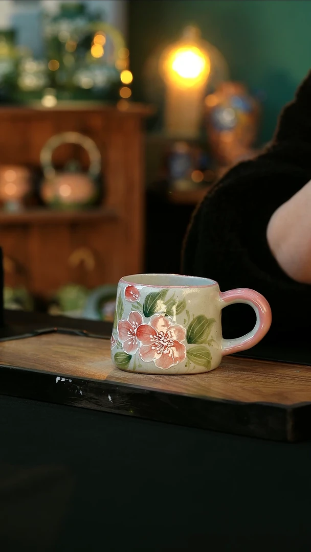 【闪购商品】杯手绘心瓷陶瓷浮力