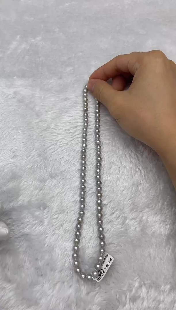 项链银S925镶嵌海水珍珠AK真多麻6-6.5mm