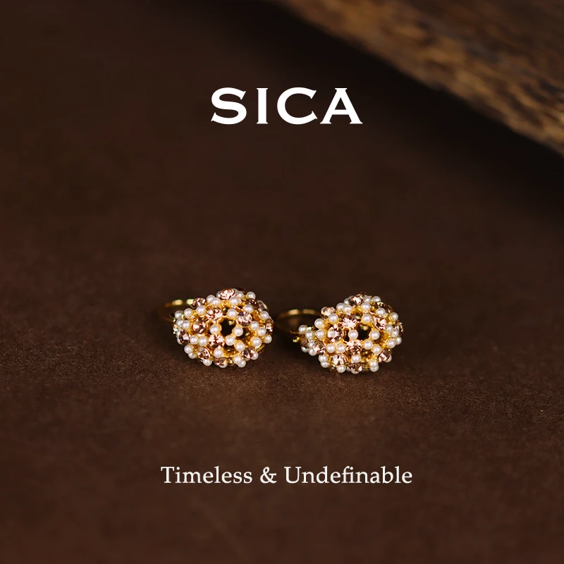 纯铜锆石耳饰 EH475【错落别致】法式轻奢经典复古小众个性百搭耳钉