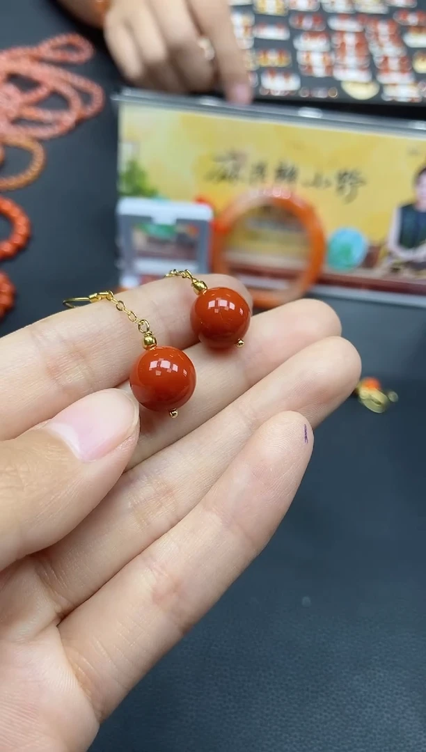 【闪购商品】南红玛瑙耳饰未镶嵌天然南红279