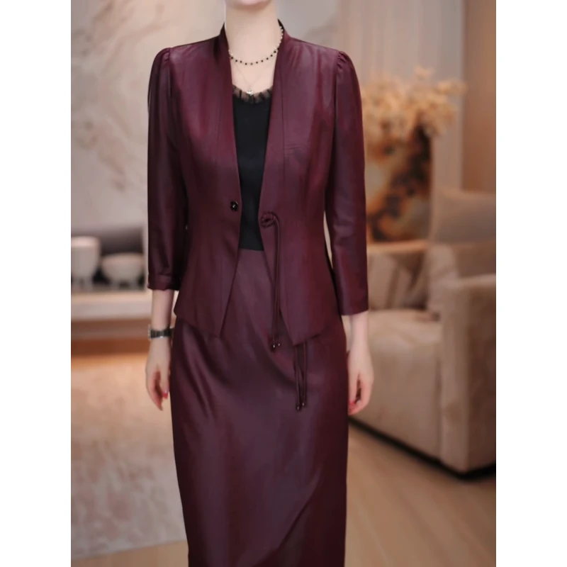 左曼复古中式时尚优雅百搭套装女2025秋季新款精致气质显瘦两件套