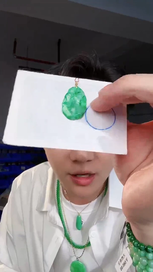 【闪购商品】翡翠颈饰18K金镶嵌缅料A货翡翠/支持复检/一件