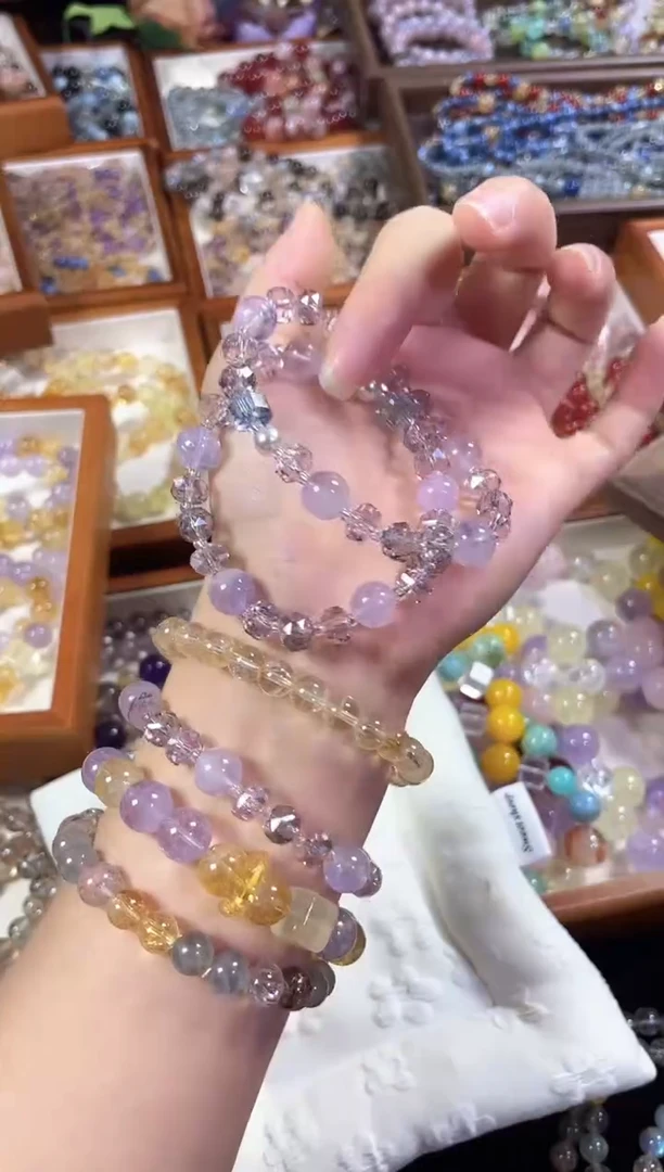 未镶嵌手串水晶天然卡10+紫水晶紫泡泡手串多样发一