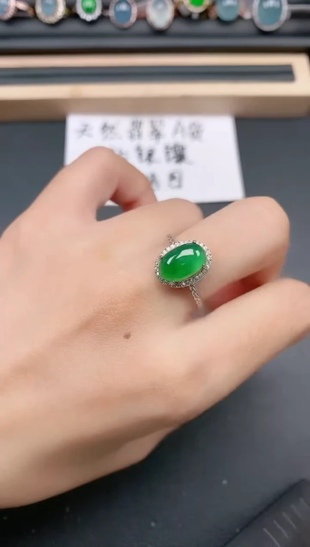 银S925镶嵌戒指翡翠11111