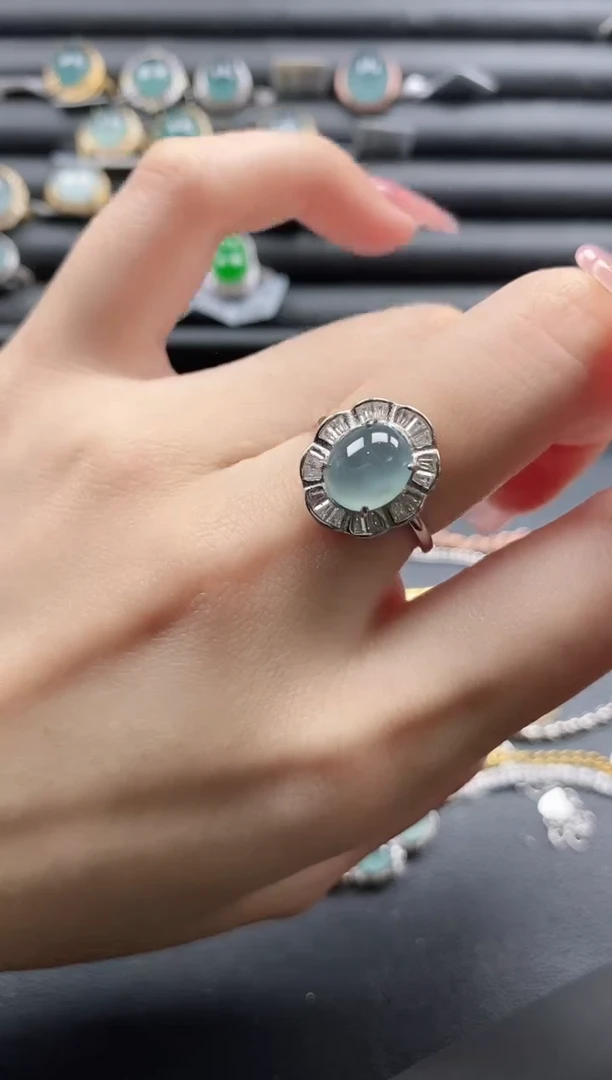 【闪购商品】翡翠戒指银S925镶嵌11111