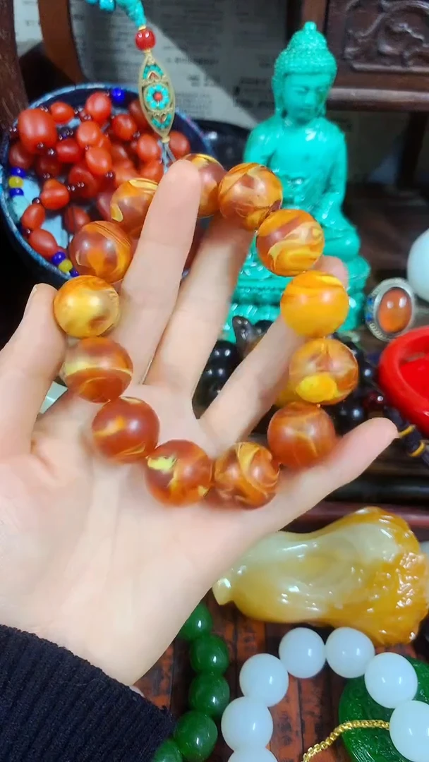 【闪购商品】琥珀手串未镶嵌主播推荐主播推荐