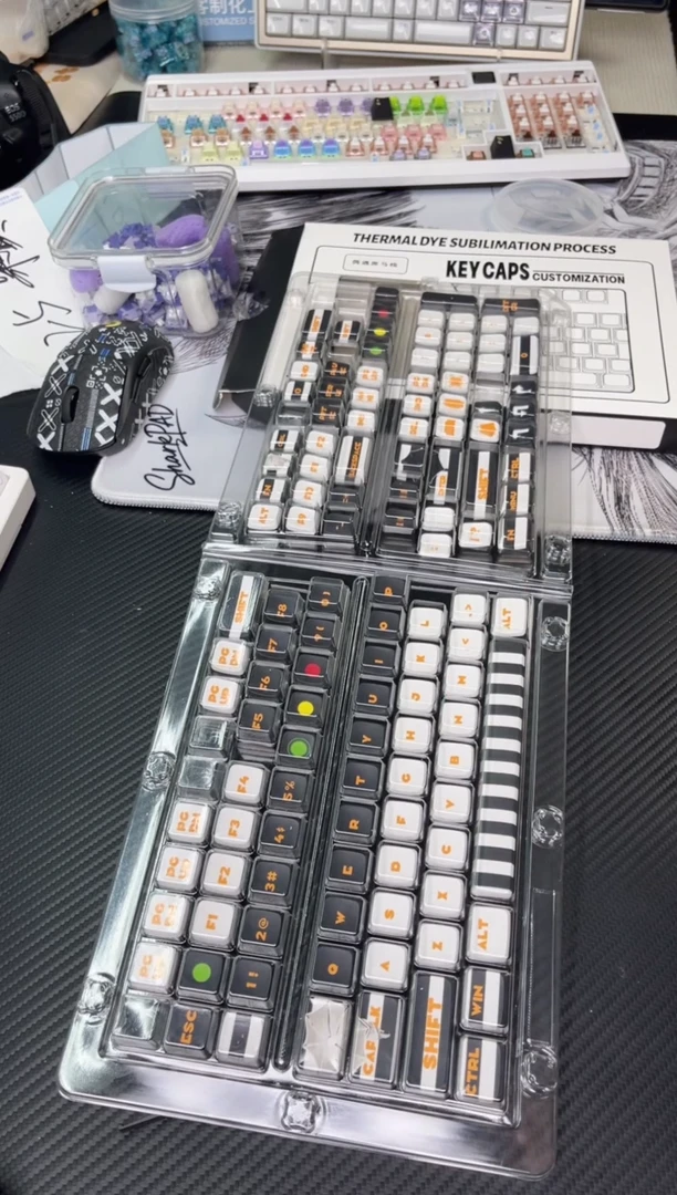 95新斑马线主题布丁键帽十字轴