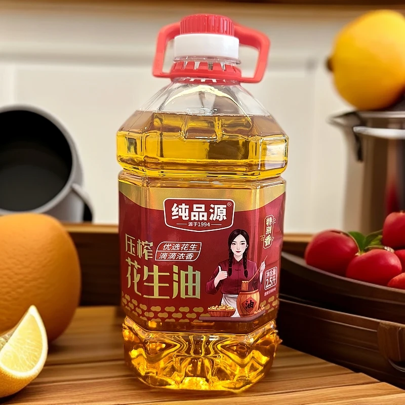 纯品源广东茂名传统工艺压榨2.5升纯正浓香食用油纯品源花生油