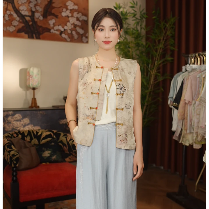 【画春蝶】新中式高端气质女款百搭画春蝶马甲