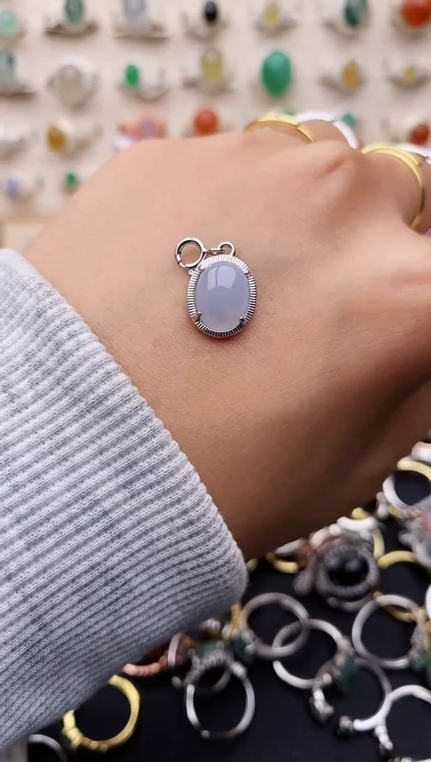 【闪购商品】翡翠戒指银S925镶嵌缅甸翡翠