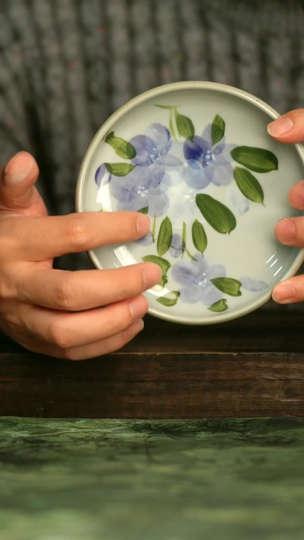 陶瓷青诗集手工手绘瓷器