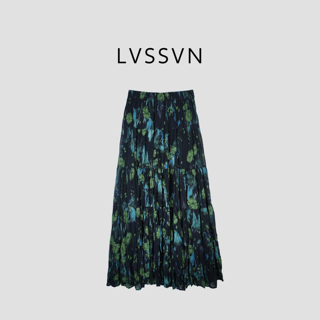 LVSSVN/露裳2025SS时尚设计女士碎花半身裙 S-31446