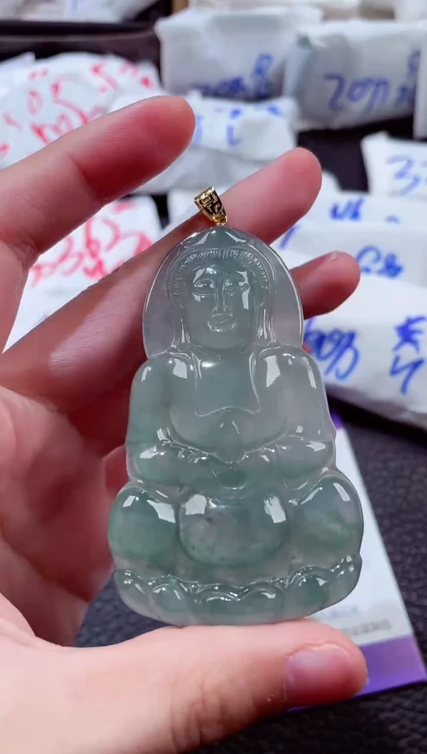 翡翠18K金镶嵌颈饰00015803