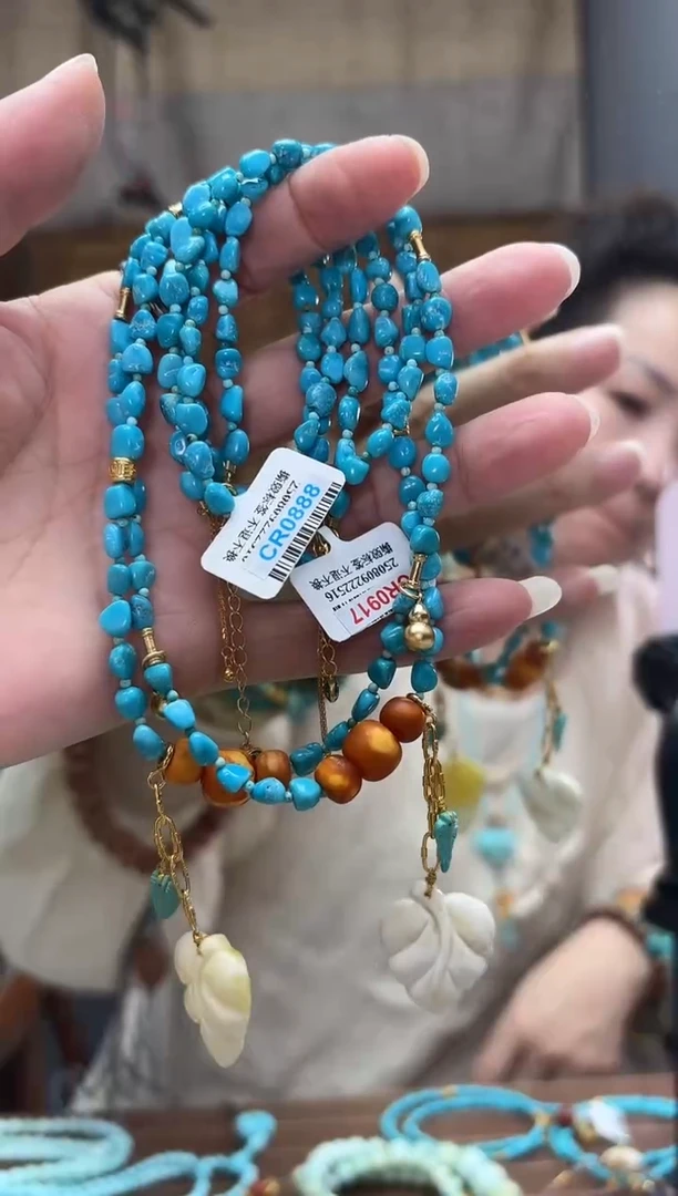 绿松石未镶嵌颈饰多样性发一件设计款