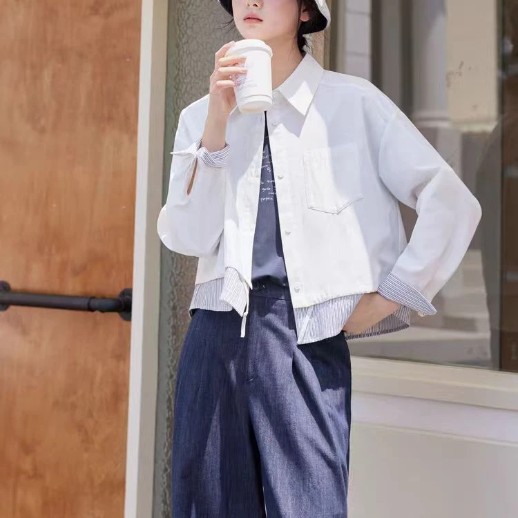 【3029】大漫甄夏季时尚假两件衬衣YYJ3951
