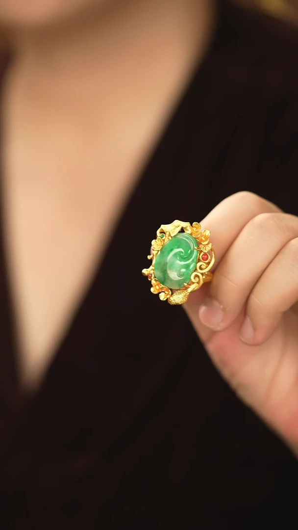 【闪购商品】翡翠戒指银S925镶嵌新款