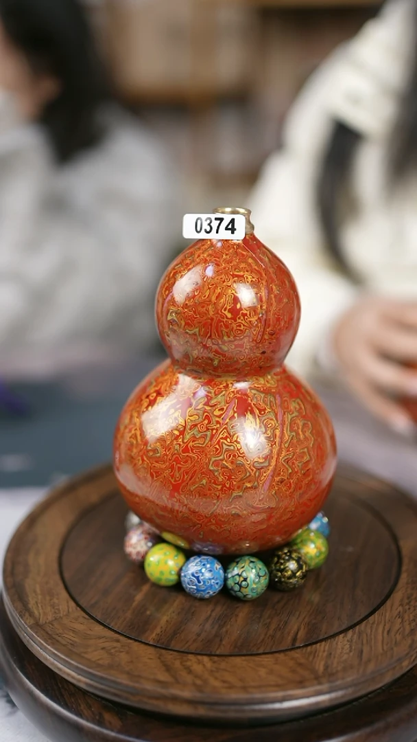 【闪购商品】374精品大漆酒葫芦赠送漏斗底座网兜