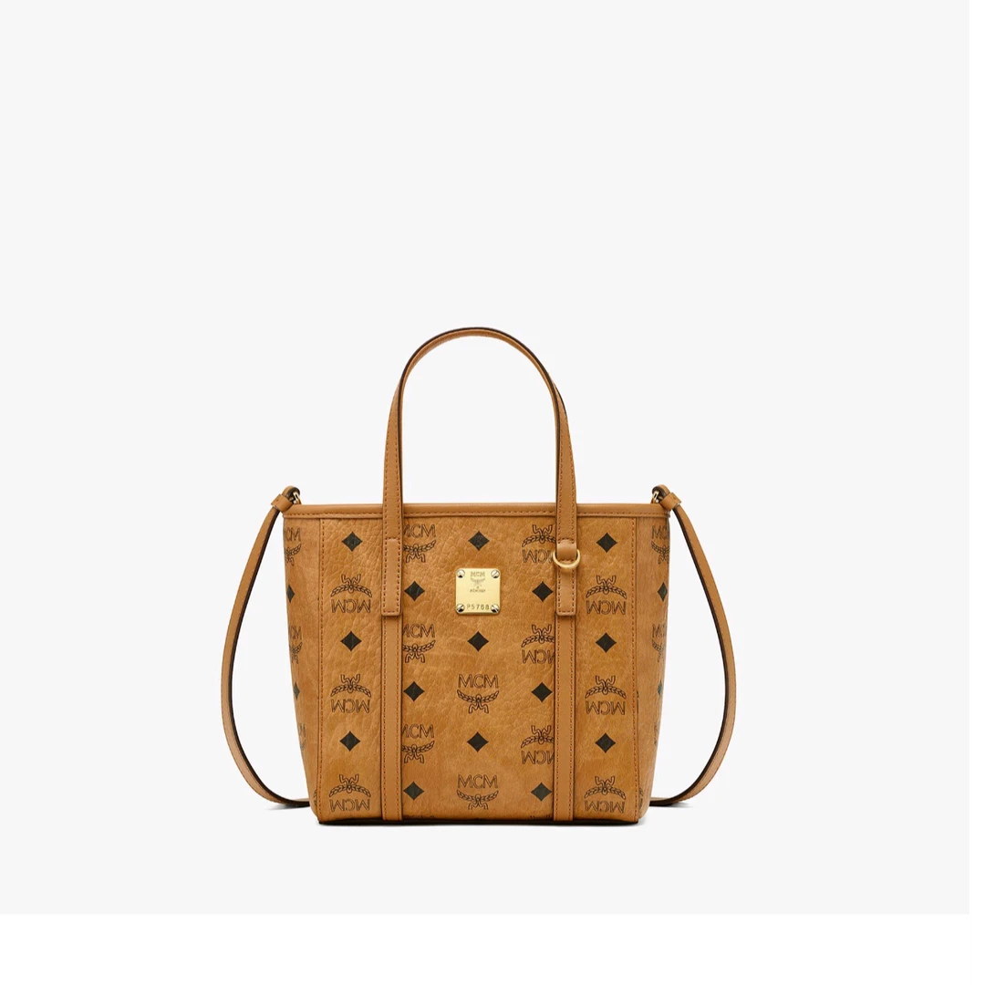 95新  mcm干邑色老花菜篮子单肩女包13771083