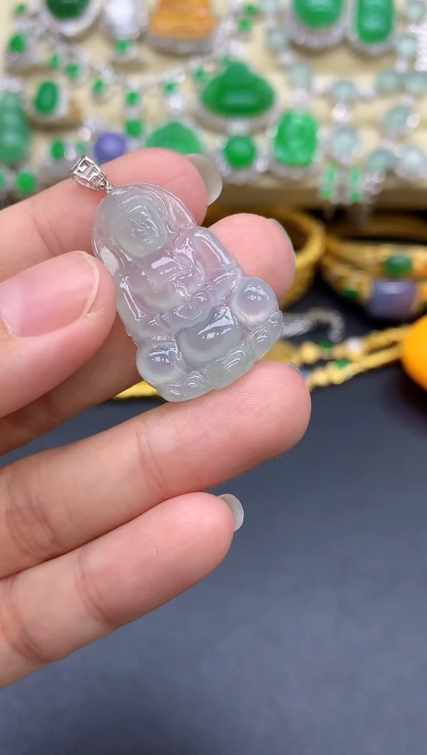 颈饰18K金镶嵌翡翠55-中国好珍宝1