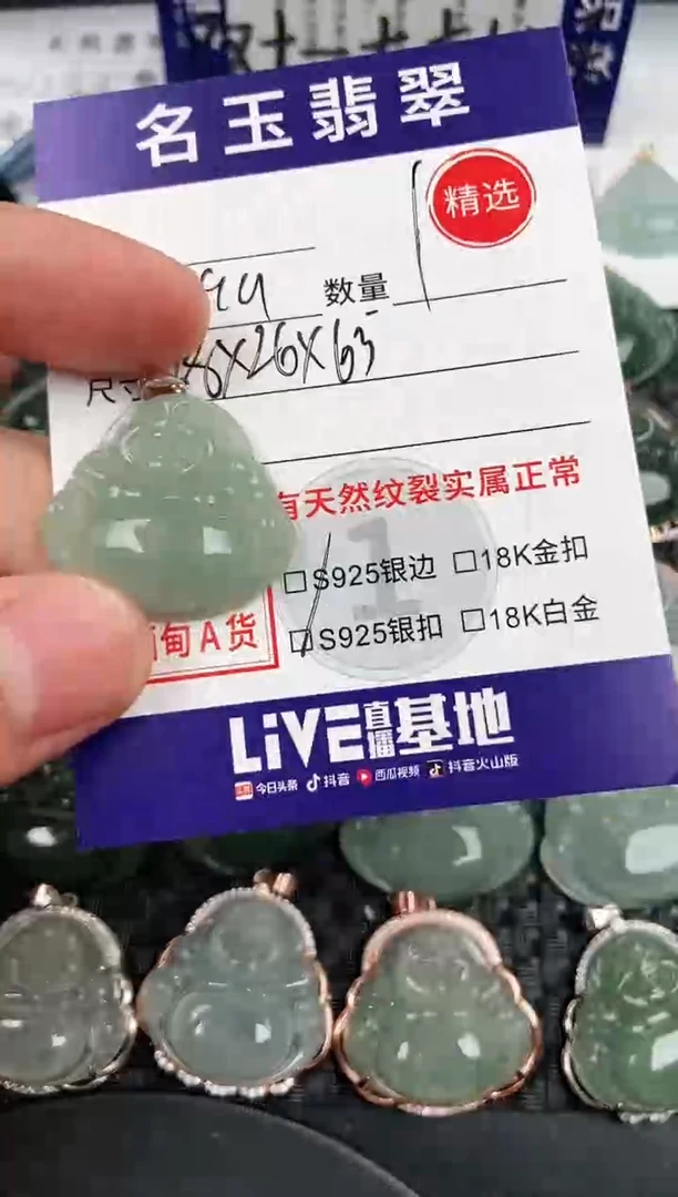 颈饰银S925镶嵌翡翠·