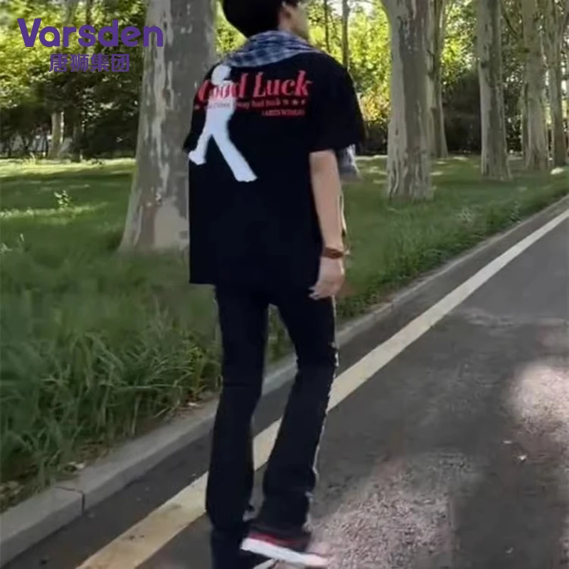 唐狮集团Varsden美式街头痞帅字母印花短袖T恤男女夏季潮流上衣