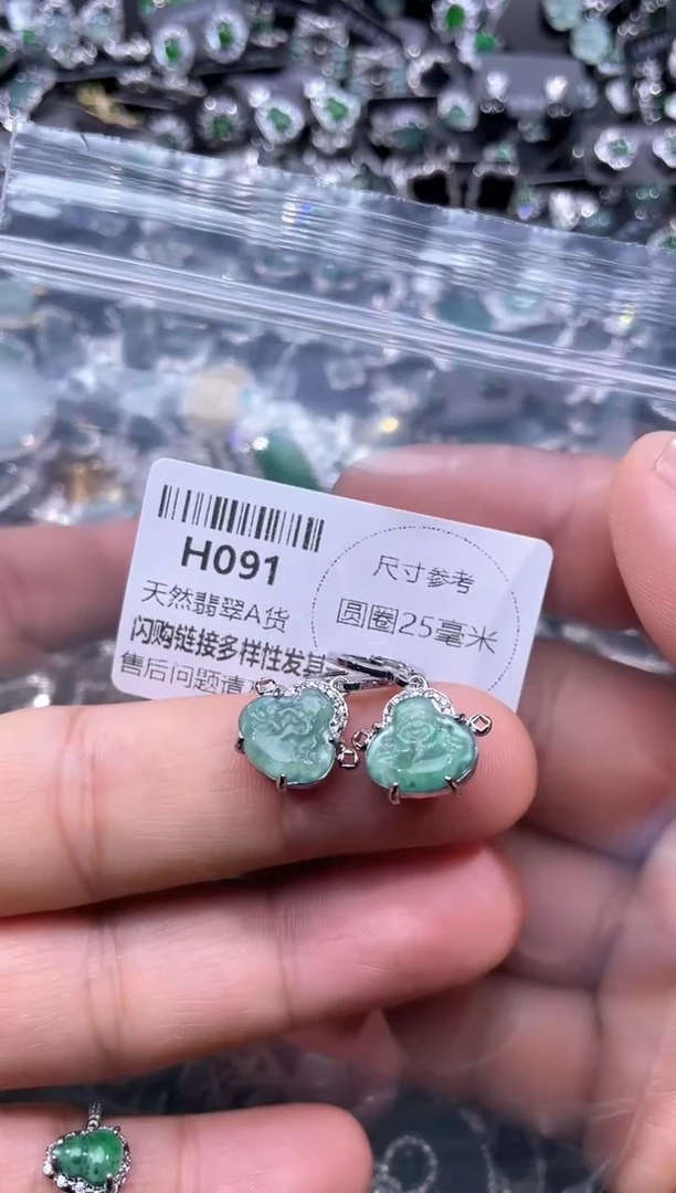 【闪购商品】翡翠颈饰未镶嵌H091耳扣