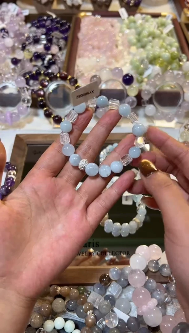 未镶嵌手串水晶海蓝宝水晶手串