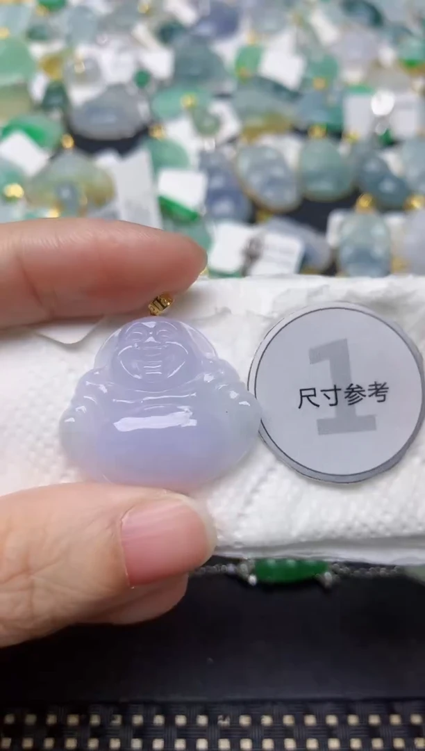 颈饰18K金镶嵌翡翠天然缅甸A货翡翠