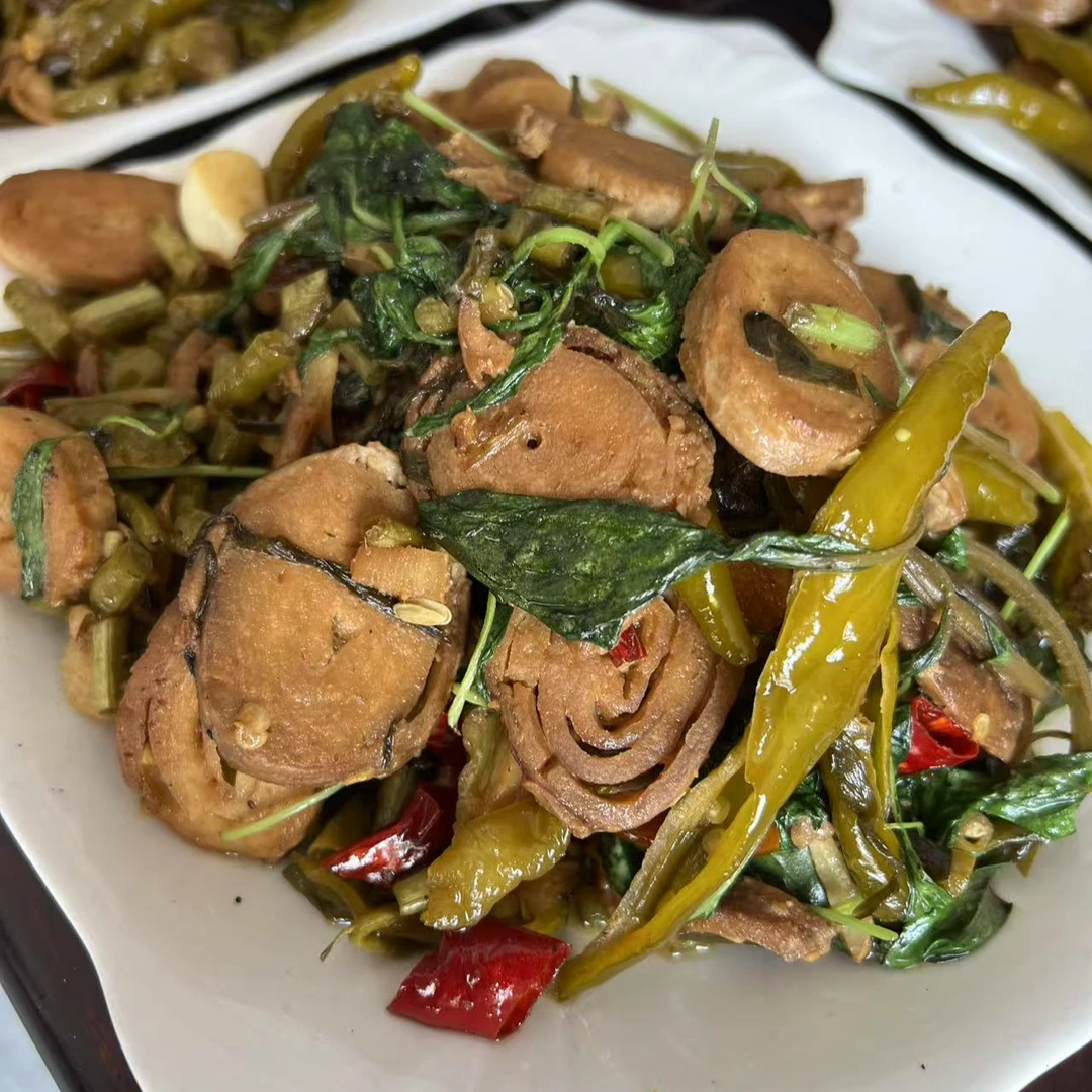 新县特产紫风铃腌辣椒炒臭豆腐卷下饭菜蒜蓉剁椒酱