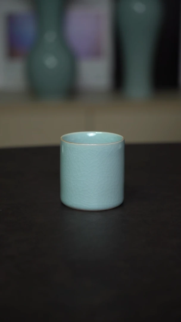 杯子瓷粉青釉直口杯
